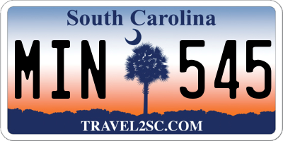 SC license plate MIN545