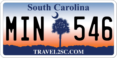 SC license plate MIN546