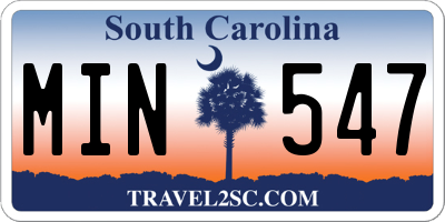 SC license plate MIN547