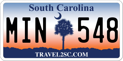 SC license plate MIN548