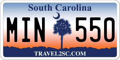 SC license plate MIN550
