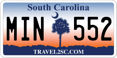 SC license plate MIN552