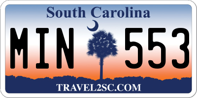 SC license plate MIN553