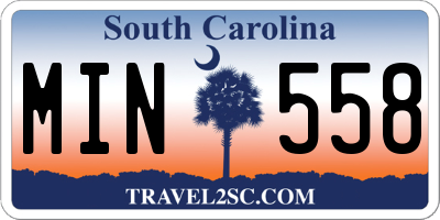 SC license plate MIN558
