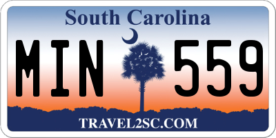 SC license plate MIN559