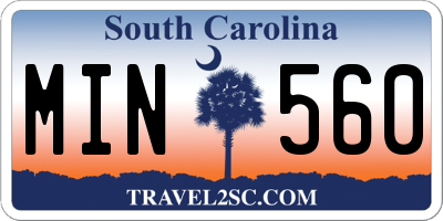 SC license plate MIN560