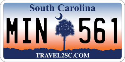 SC license plate MIN561