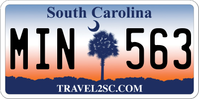SC license plate MIN563