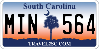 SC license plate MIN564