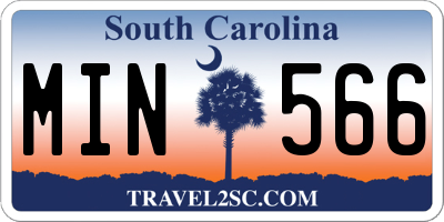 SC license plate MIN566