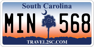 SC license plate MIN568