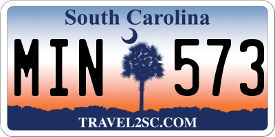 SC license plate MIN573