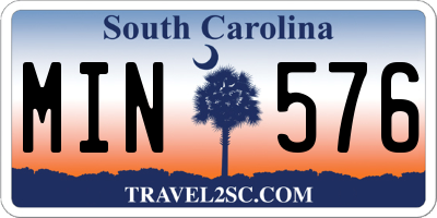 SC license plate MIN576
