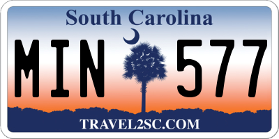 SC license plate MIN577