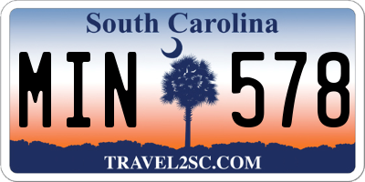 SC license plate MIN578