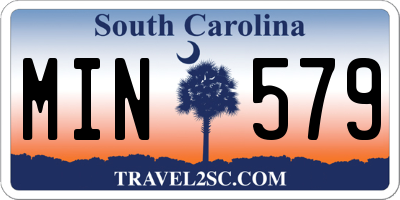SC license plate MIN579