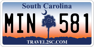SC license plate MIN581