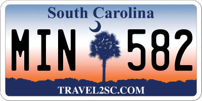 SC license plate MIN582