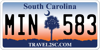 SC license plate MIN583