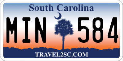 SC license plate MIN584