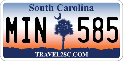 SC license plate MIN585