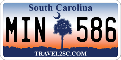 SC license plate MIN586