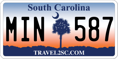 SC license plate MIN587