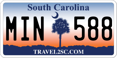 SC license plate MIN588
