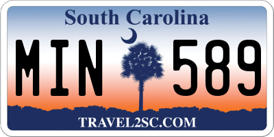 SC license plate MIN589