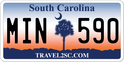 SC license plate MIN590