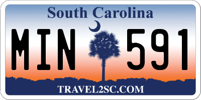 SC license plate MIN591