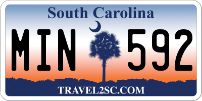 SC license plate MIN592