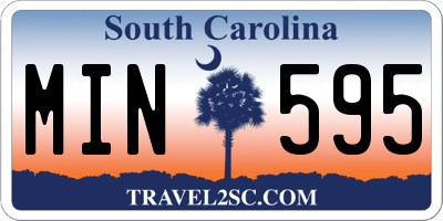 SC license plate MIN595