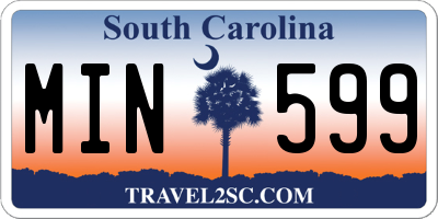 SC license plate MIN599