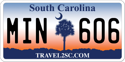 SC license plate MIN606