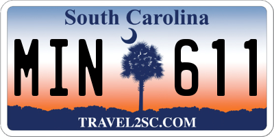 SC license plate MIN611