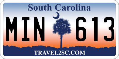 SC license plate MIN613