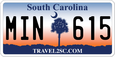 SC license plate MIN615