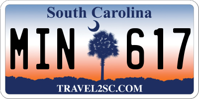 SC license plate MIN617