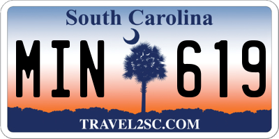 SC license plate MIN619