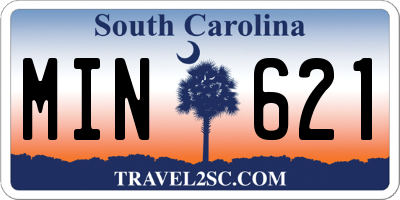 SC license plate MIN621