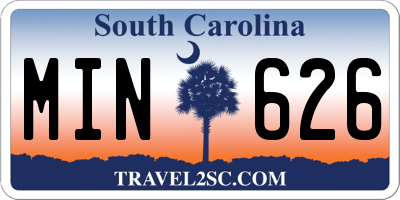 SC license plate MIN626
