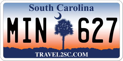 SC license plate MIN627
