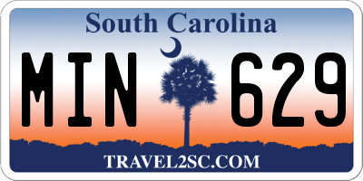 SC license plate MIN629