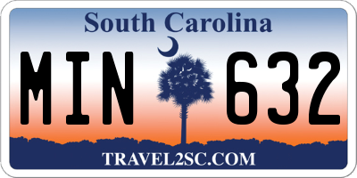 SC license plate MIN632