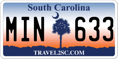 SC license plate MIN633