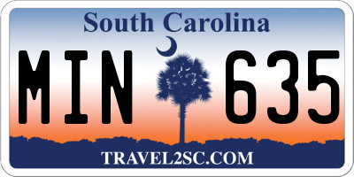 SC license plate MIN635