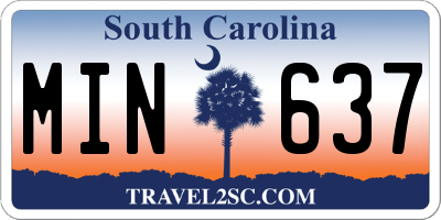 SC license plate MIN637