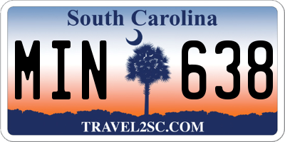 SC license plate MIN638