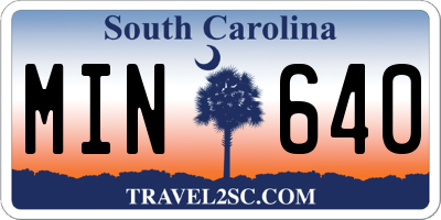 SC license plate MIN640